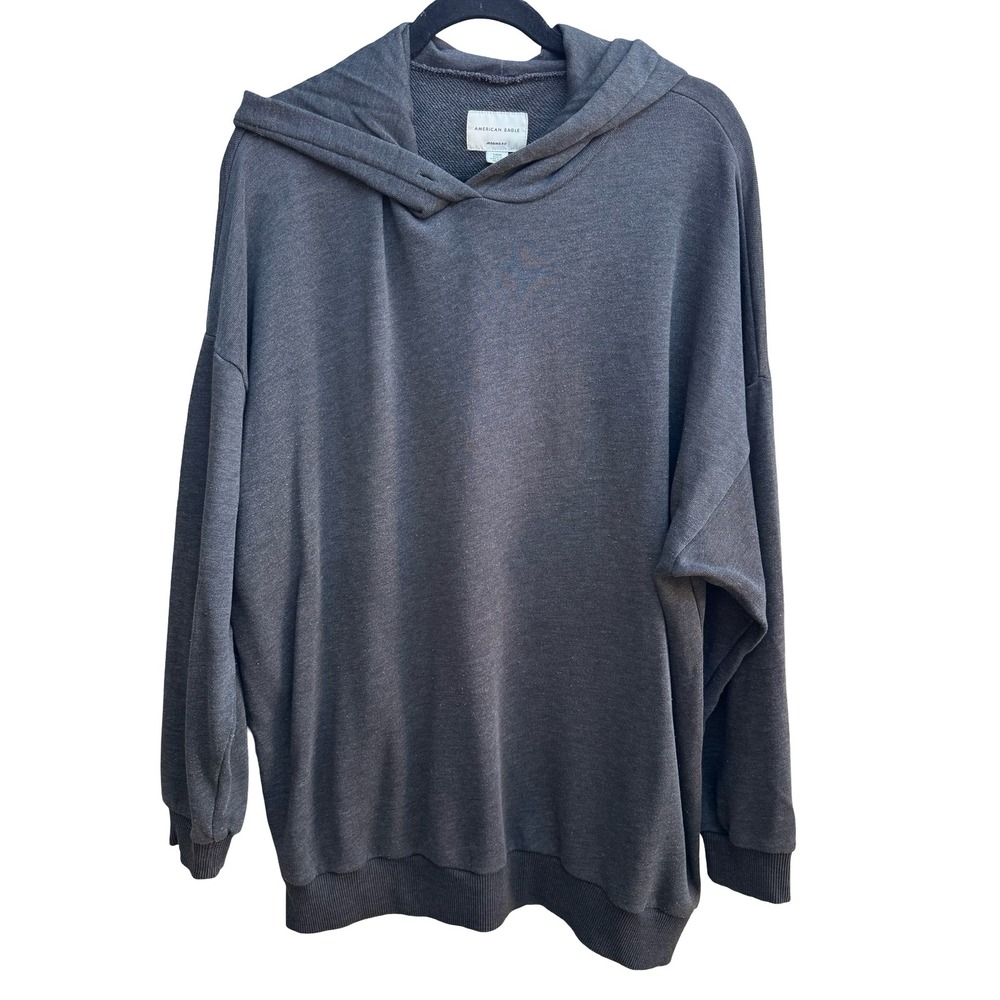 American Eagle Oversized Athleisure Jegging Fit Cozy Pullover Hoodie Gray L